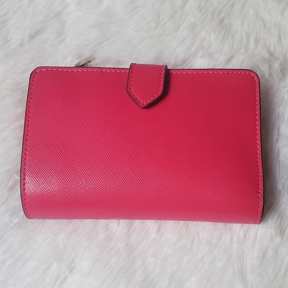 Kate Spade New York Staci Saffiano Leather Medium Wallet Deep Hibiscus NWT - Picture 3 of 16